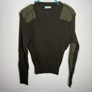 USMC WOOL Sweater Mens Size 40 Olive Green Commando Knitted Pullover CAMPING